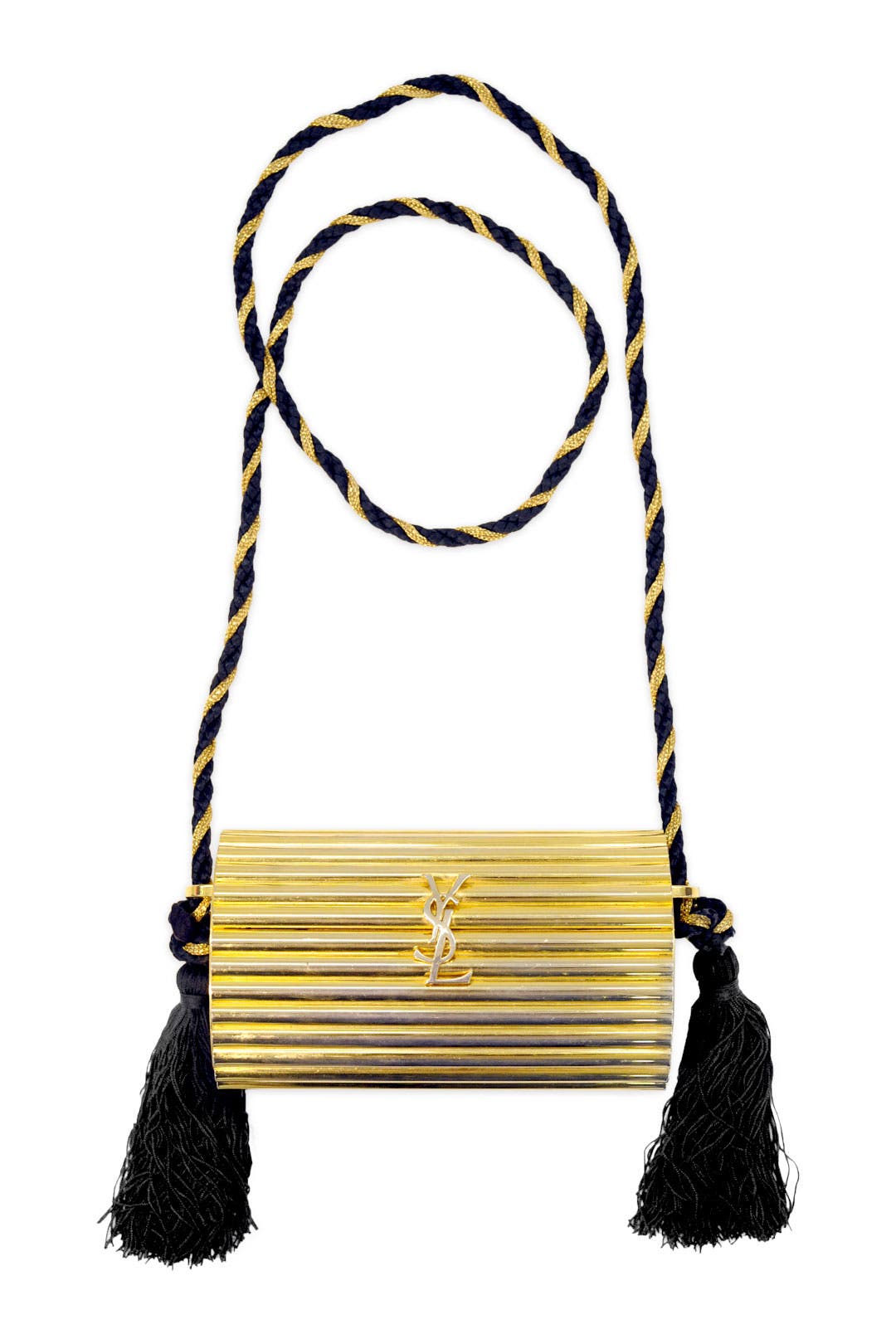 Vintage YSL Gold Tassel Clutch by Decades Vintage