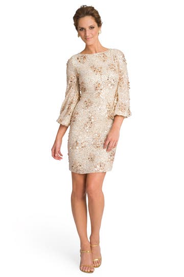 Sequin Bell Sleeve Sheath