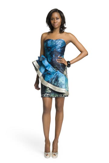 Coastal Print Ruffle Dress