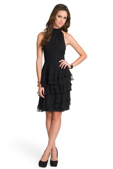 Ruffled Sophisticate Halter Dress