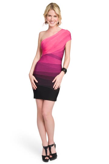 Berry Ombre Shoulder Dress