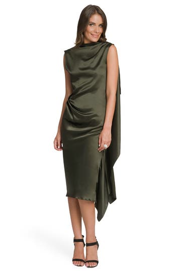Olive Drape Back Dress