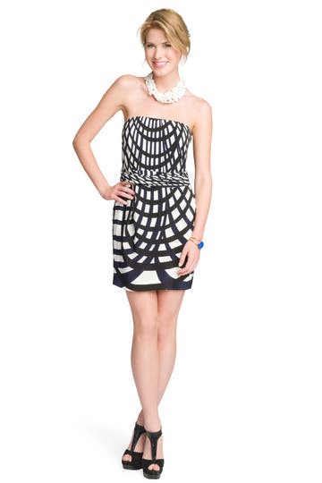 Abstract Grid Print Dress