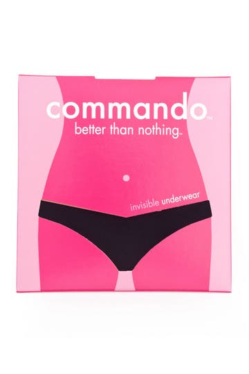Seamless Black Low-Rise Thong