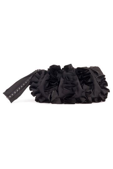 Black Belle Ruffle Clutch