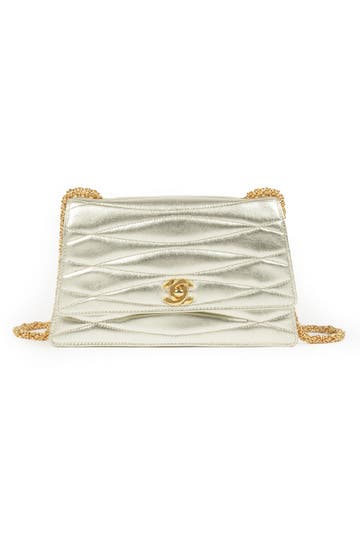 Vintage Chanel Gold Wave Mademoiselle Bag 