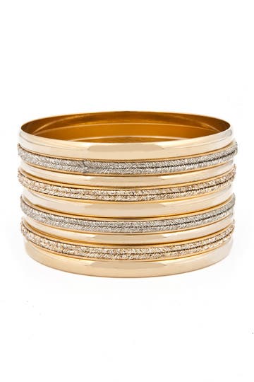 Gold Bangle Stack