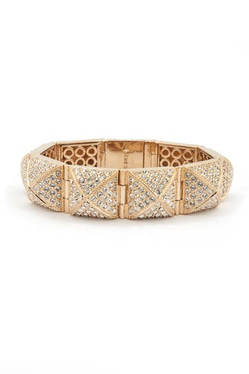 Gold Pave Pyramid Stud Bracelet
