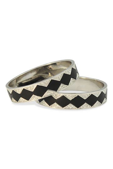 Silver Sunburst Bangle Set