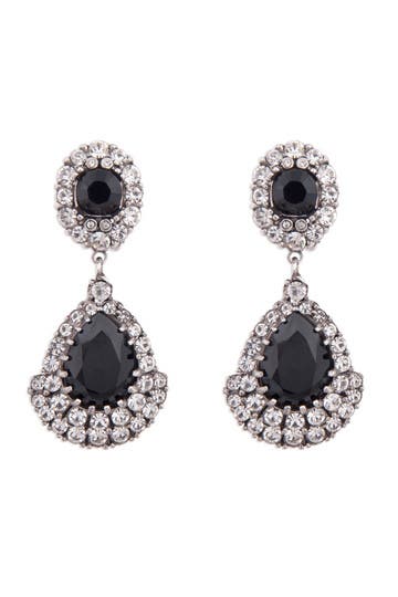 Black Crystal Drop Earrings