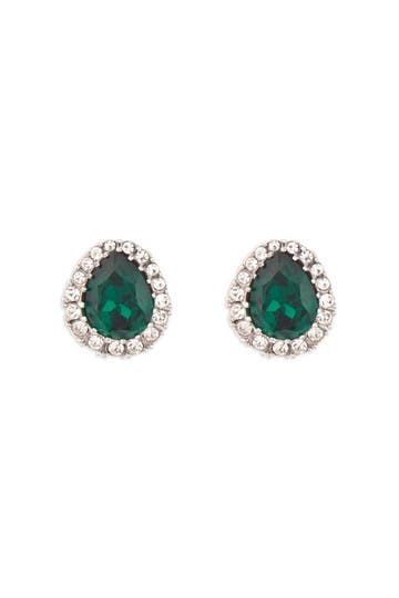 Emerald Pear Stud Earrings