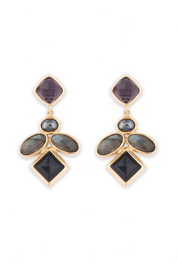 Multi Stone Geo Earrings