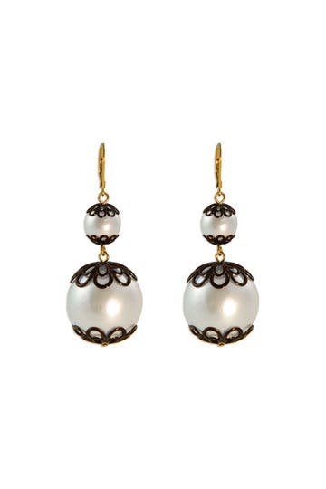Japanese Floral Pearl Earrings