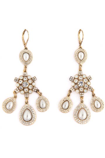 Ice and Pearl Crystal Earrings