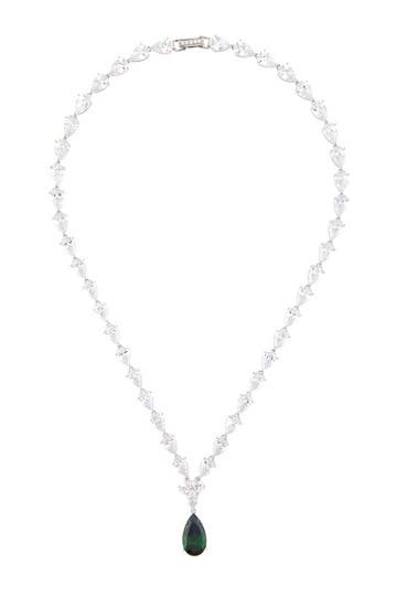 Emerald and Crystal Drop Necklace 