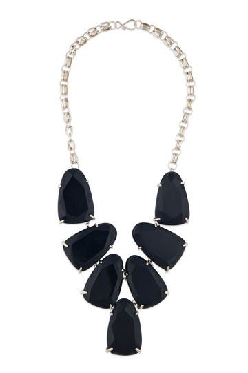 Black Stone Bib Necklace
