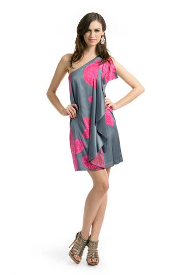 Magenta Floral Drape Dress 