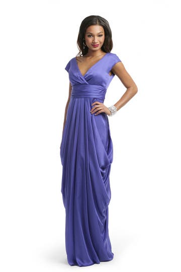 African Violet Draped Gown 