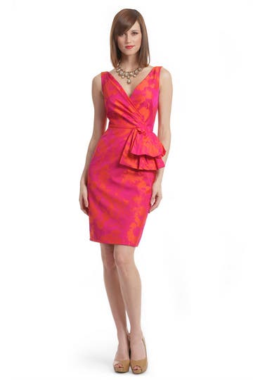 Fuchsia Floral Tafetta Dress