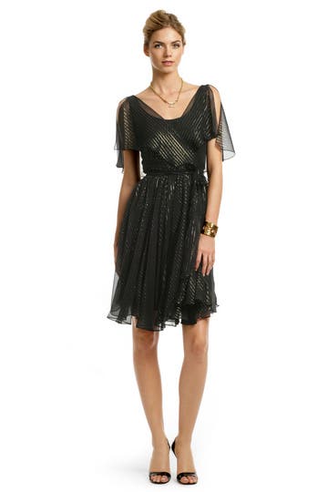 Golden Lurex Flutter Dress