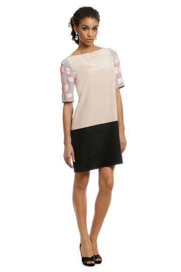 Mosaic Nude Colorblock Shift 