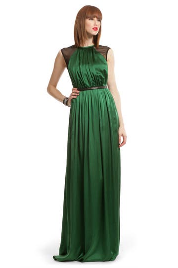 Green Satin Charm Gown