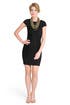 Noir Cap Sleeve Ruched Dress by Catherine Malandrino