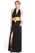 Classic Jet Halter Gown by Halston Heritage