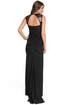 Black Open Back Sequin Gown