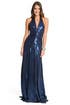 Navy Sequin Gown by Nicole Miller