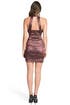 Plum Metallic Ruched Dress by Nicole Miller