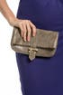 Hudson Metallic Lines Clutch by Lauren Merkin