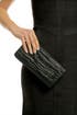 Black Crinkle Clutch by Nicole Miller Accessories