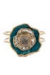 Teal Flower Petal Cuff by Kara Ross