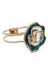 Teal Flower Petal Cuff by Kara Ross