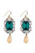 Entrapping Emerald Stone Drop Earrings by Anton Heunis