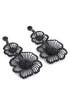 Jet Flower Earrings by Azaara