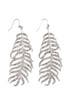 Silver Crystal Feather Earrings