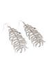 Silver Crystal Feather Earrings