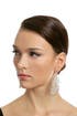 Silver Crystal Feather Earrings