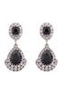 Black Crystal Drop Earrings by Ciner