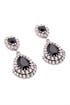 Black Crystal Drop Earrings by Ciner