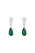 Emerald Tear and Crystal Drop Earrings by Crislu