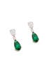 Emerald Tear and Crystal Drop Earrings by Crislu