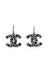 Vintage Chanel Pewter CC Dangle Earring by Decades Vintage