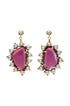 Pink and Pearl Drop Earrings by Gerard Yosca