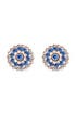 Crystalized Blue Mum Earrings by Janis Savitt
