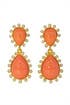 Crystallized Salmon Drop Earrings by Kenneth Jay Lane