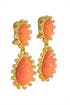 Crystallized Salmon Drop Earrings by Kenneth Jay Lane