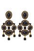 Black Ornate Earrings by Oscar de la Renta
